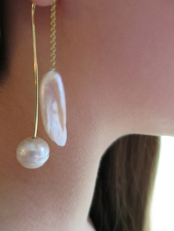 East meets West pearl earrings