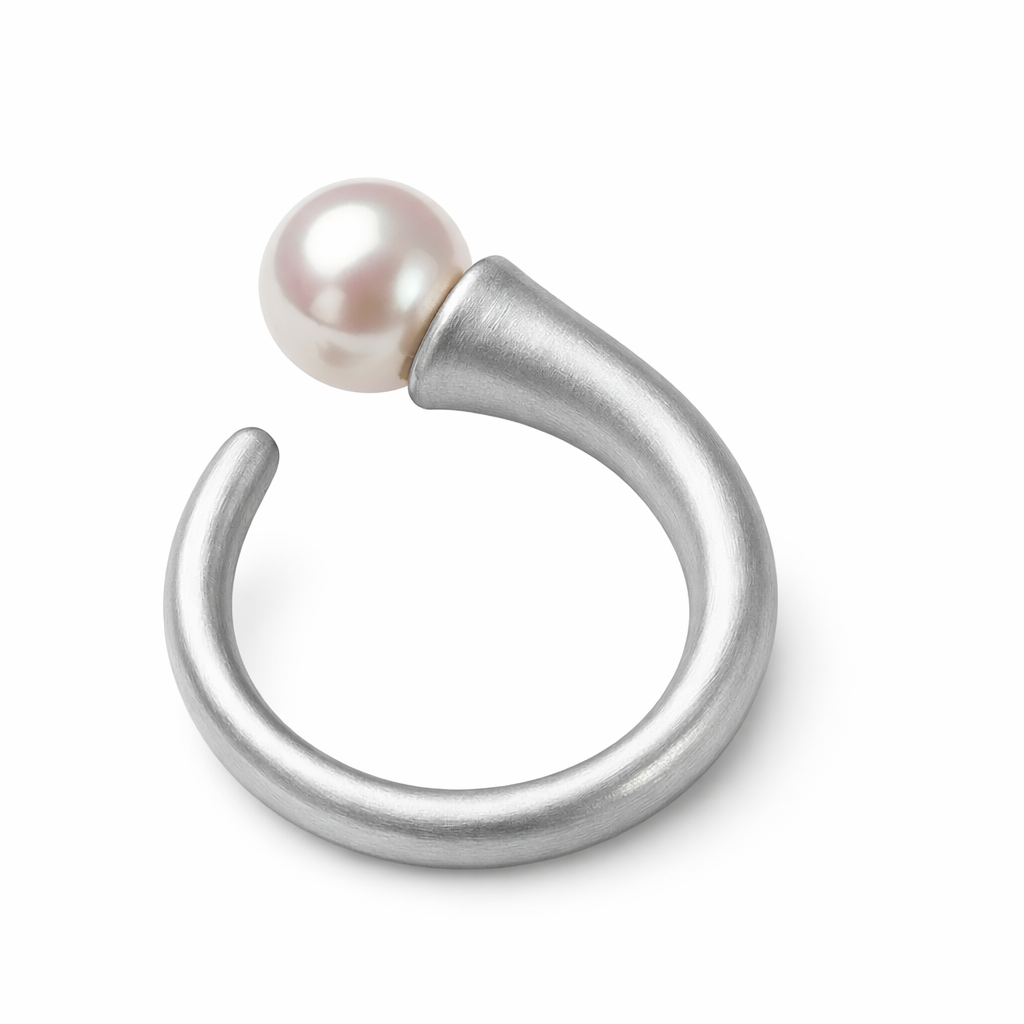 Chasing Ring in 14K White Gold Brushed — White Gold Ring by Katura