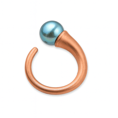Chasing Ring in 14K Rose Gold with Tahitian Pearl — Rose Gold Ring by Katura